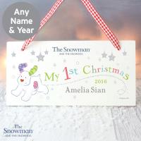 Personalised The Snowdog My 1st Christmas Wooden Plaque Extra Image 1 Preview